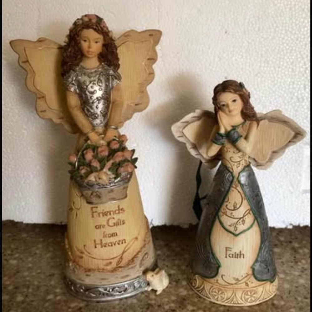 Set of 2 Figurines 2007 Pavilion Elements “Friends/Faith” Figurine/Ornament